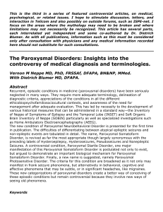 The Paroxysmal Disorders - Pacific Neuropsychiatric Institute