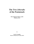 The Two Jehovahs of the Pentateuch