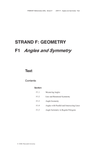 STRAND F: GEOMETRY F1 Angles and Symmetry Text