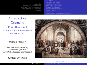 Constructive Geometry - Proof theory and straightedge
