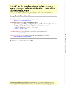 with task performance neural responses and determining their