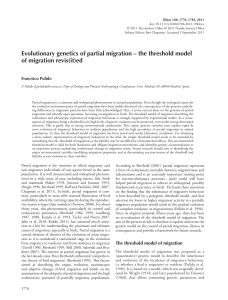 Evolutionary genetics of partial migration the threshold model of