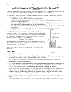 Lab # 28: Calculating the Value of the Ideal Gas Constant “R”