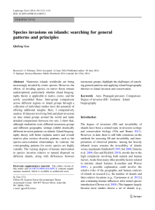 Species invasions on islands: searching for general
