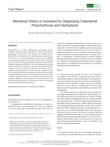 Menstrual History is Important for Diagnosing Catamenial