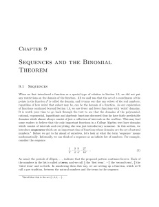 Sequences and the Binomial Theorem