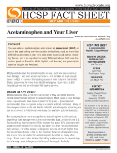 Acetaminophen and Your Liver