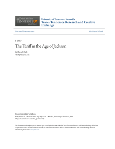 The Tariff in the Age of Jackson - Trace: Tennessee Research and