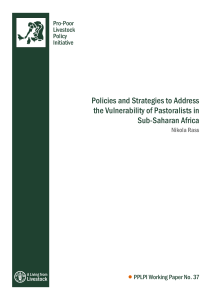 Policies and Strategies to Address the Vulnerability of Pastoralists in
