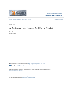 A Review of the Chinese Real Estate Market