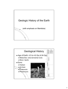 Geologic History of the Earth Geological History