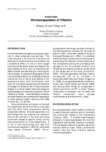 Microencapsulation of Vitamins - International Food Research Journal