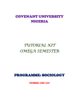soc226 tutorial kit - Covenant University