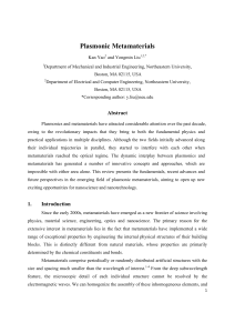 Plasmonic Metamaterials