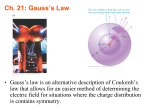 Ch. 21: Gauss`s Law - University of Colorado Boulder