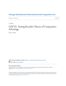 NAFTA: Testing Ricardoâ•Žs Theory of Comparative Advantage