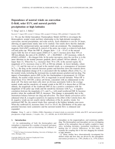 Dependence of neutral winds on convection E‐field, solar EUV, and