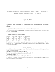Math 101 Study Session Spring 2016 Test 5 Chapter 13 and