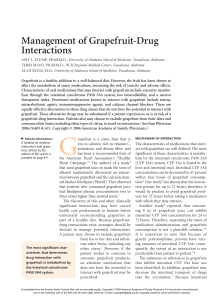 Management of Grapefruit-Drug Interactions