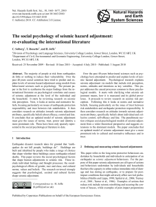 The social psychology of seismic hazard adjustment: re