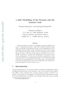 p-Adic Modelling of the Genome and the Genetic Code