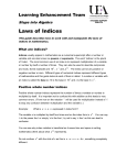 Laws of Indices