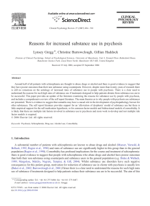 Reasons for increased substance use in psychosis