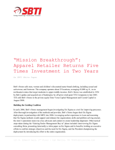 “Mission Breakthrough”: Apparel Retailer Returns Five Times