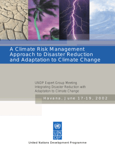 A Climate Risk Management Approach to Disaster