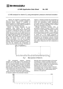 LC-MS analysis for vitamin D3 using atmospheric