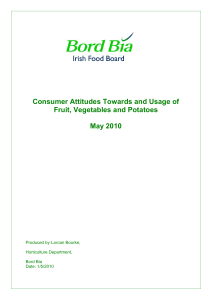 Consumer Attitudes Towards and Usage of Fruit, Vegetables and