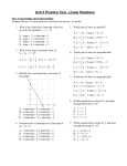 Unit 5 Practice Test - Linear Relations