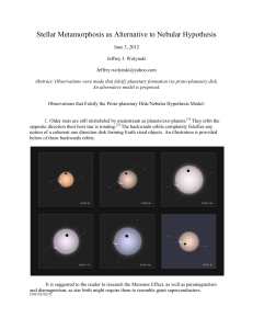 Stellar Metamorphosis as Alternative to Nebular Hypothesis