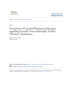 Perceptions of Licensed Pharmacist Managers
