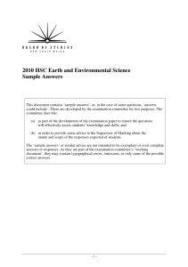 2010 HSC Earth and Environmental Science Sample Answers