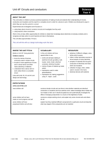Unit 4F Circuits and conductors Science Year 4