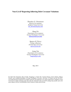 Non-GAAP Reporting following Debt Covenant Violations