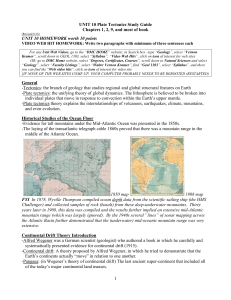 UNIT 10 Plate Tectonics Study Guide
