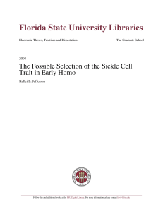 The Possible Selection of the Sickle Cell Trait in Early
