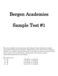 Sample Test - Bergen County Academies