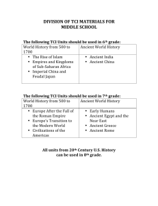 DIVISION OF TCI MATERIALS FOR MIDDLE SCHOOL