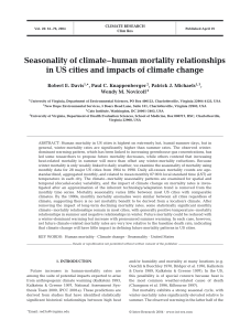 Seasonality of climate-human mortality relationships in US cities and