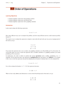 2.2 Order of Operations