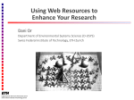 Using Web Resources to Enhance Your Research