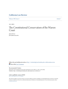 The Constitutional Conservatism of the Warren Court