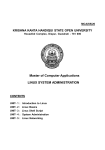 Master of Computer Applications LINUX SYSTEM ADMINISTRATION