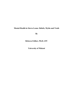 Mental Health in Sierra Leone: Beliefs, Myths and Truth By Rebecca