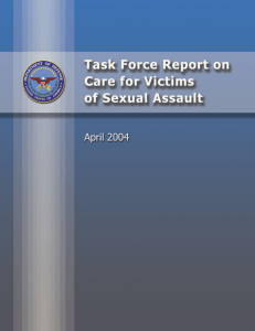 DoD Care for Victims of Sexual Assault Task Force Report, 2004