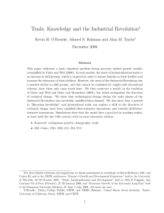Trade, Knowledge and the Industrial Revolution