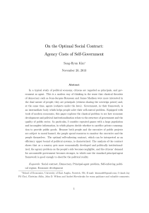 On the Optimal Social Contract: Agency Costs of Self